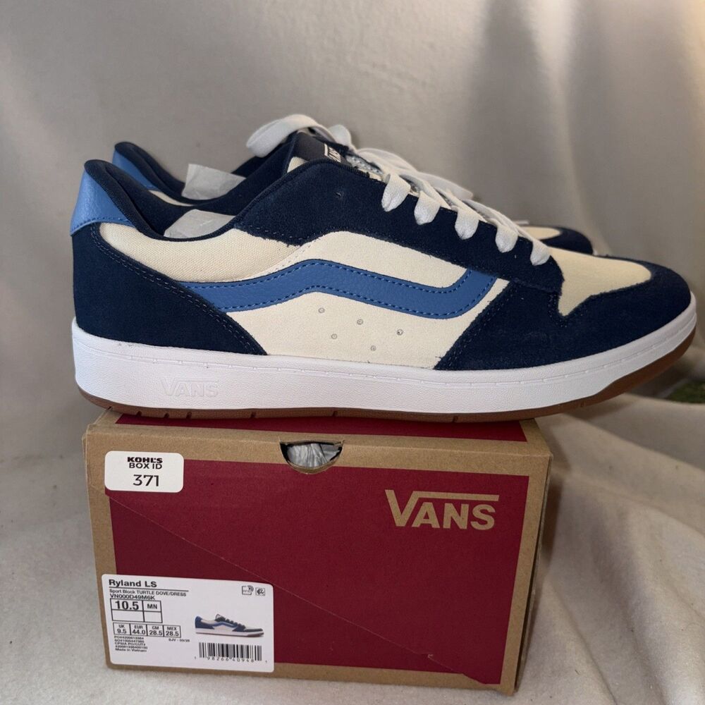 New Vans Shoe Ryland LS Low Colorblock VN000D49M6K Blue/beige Suede Athletic